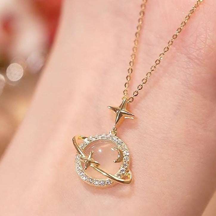 Opal Yıldız Gezegen Kolye